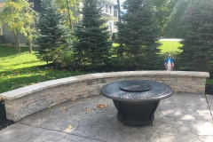 Built in Seat Wall with Fire Bowl