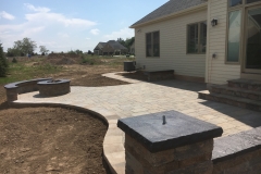 Rear Yard Patio with Seat Wall and Fire Pit